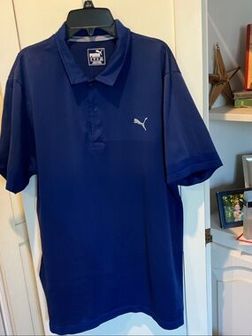 Puma Men's Royal Blue Polo with Chest Logo